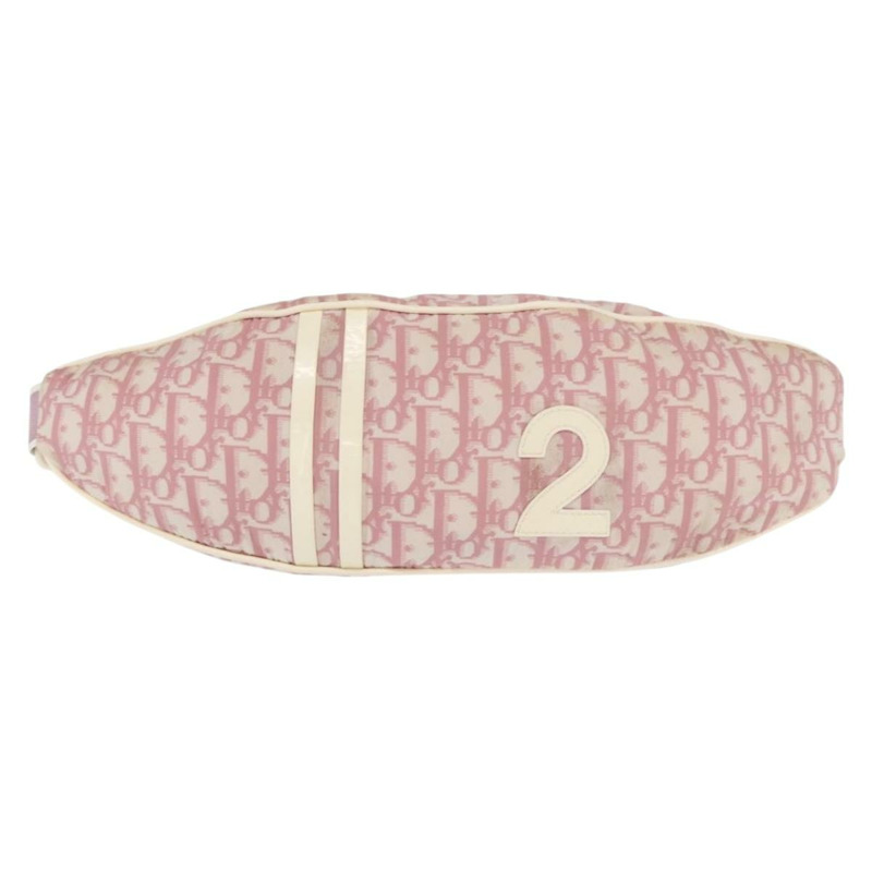 【日本直送】Christian Dior Trotter帆布斜背包 尼龍 粉紅色 銀色 正品 170342V-12