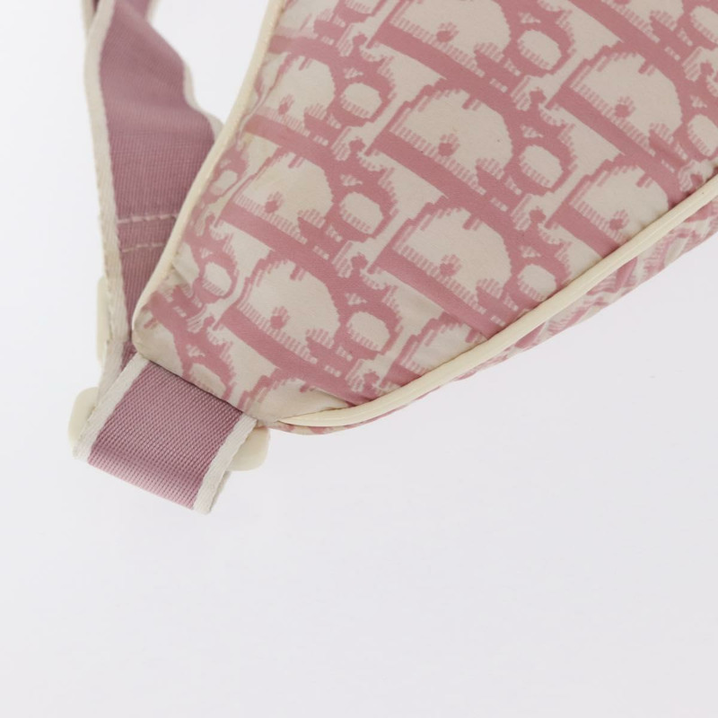 【日本直送】Christian Dior Trotter帆布斜背包 尼龍 粉紅色 銀色 正品 170342V-14