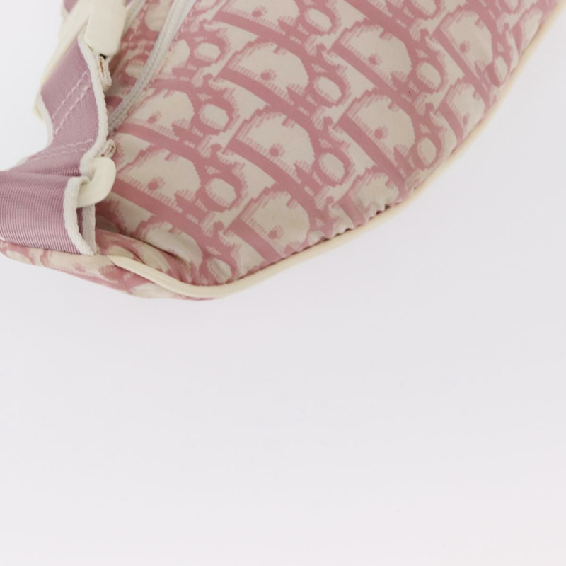 【日本直送】Christian Dior Trotter帆布斜背包 尼龍 粉紅色 銀色 正品 170342V-16