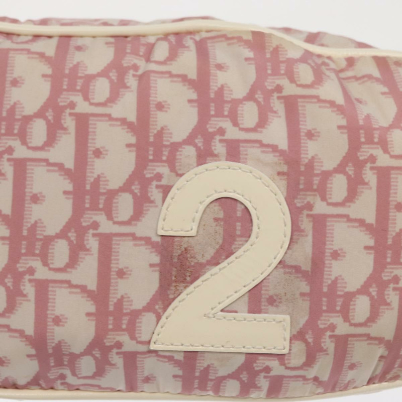 【日本直送】Christian Dior Trotter帆布斜背包 尼龍 粉紅色 銀色 正品 170342V-18