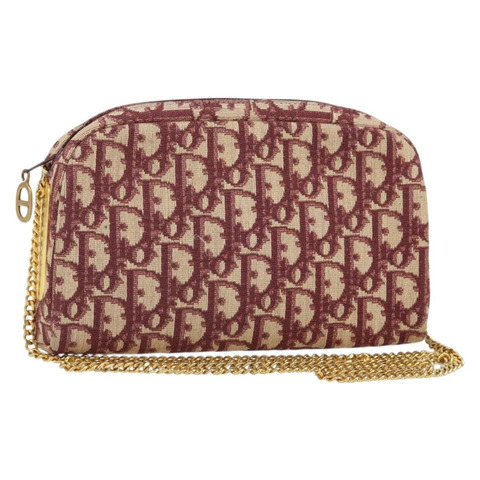 Christian Dior Trotter帆布鏈條單肩包 紅色金色 正品 169751V