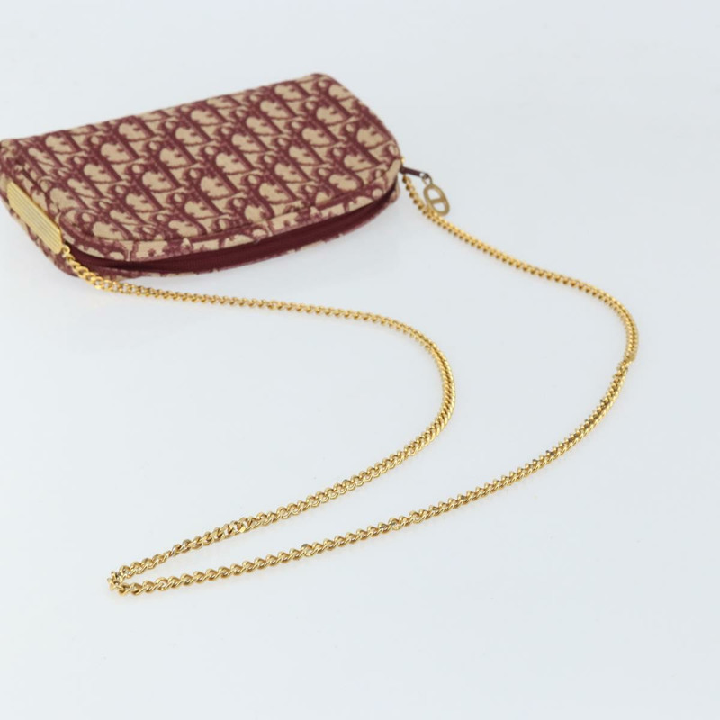 【日本直送】Christian Dior Trotter帆布鏈條單肩包 紅色金色 正品 169751V-6