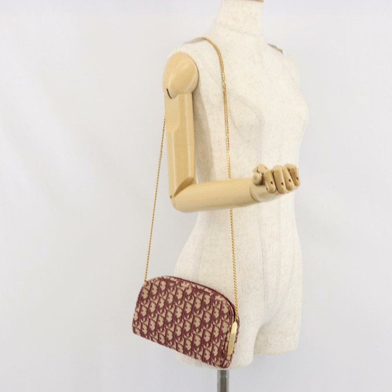 【日本直送】Christian Dior Trotter帆布鏈條單肩包 紅色金色 正品 169751V-19