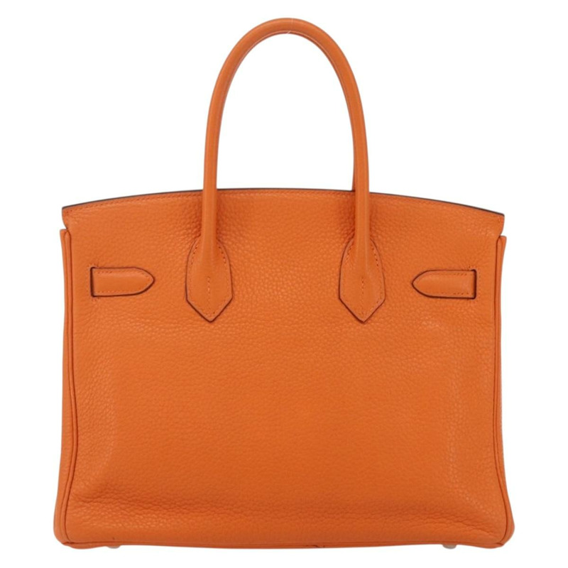 【日本直送】愛馬仕 Birkin 30 手袋 Togo 橙色銀色 正品 169662SM-1