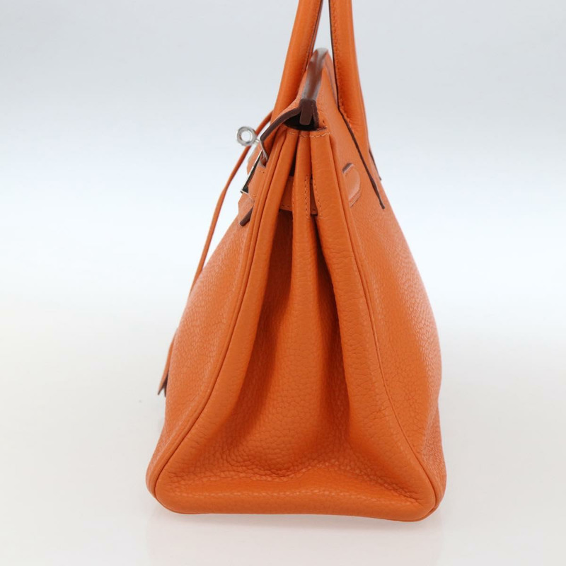 【日本直送】愛馬仕 Birkin 30 手袋 Togo 橙色銀色 正品 169662SM-3