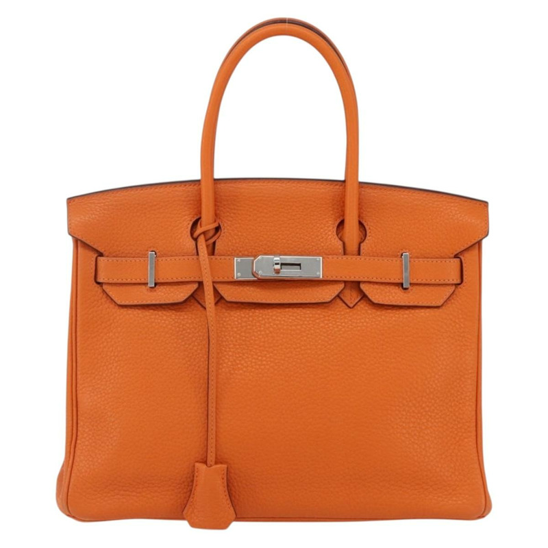【日本直送】愛馬仕 Birkin 30 手袋 Togo 橙色銀色 正品 169662SM-12