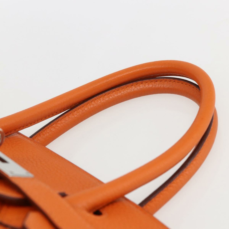 【日本直送】愛馬仕 Birkin 30 手袋 Togo 橙色銀色 正品 169662SM-13