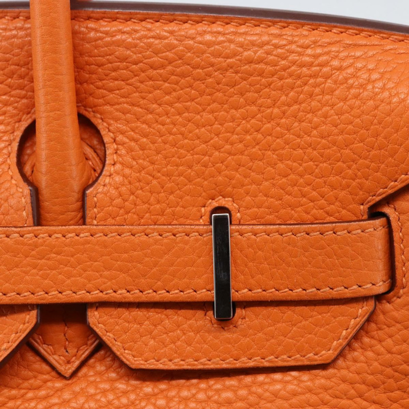 【日本直送】愛馬仕 Birkin 30 手袋 Togo 橙色銀色 正品 169662SM-19