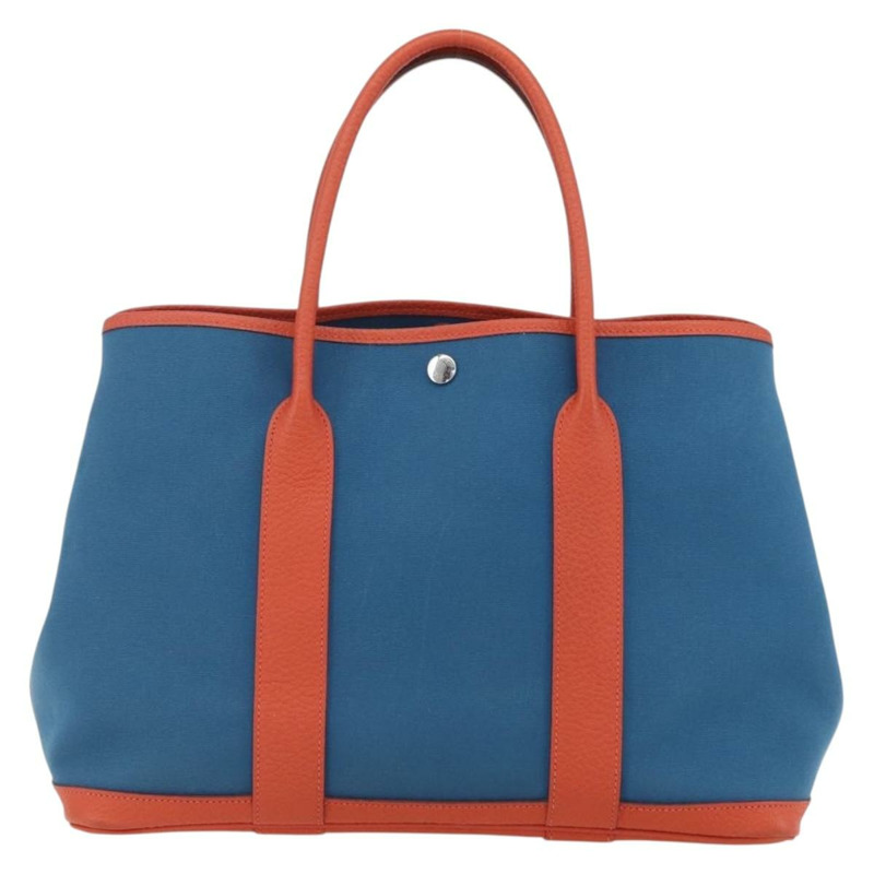 【日本直送】愛馬仕花園派對手袋帆布海軍藍銀色正品 159850M-1