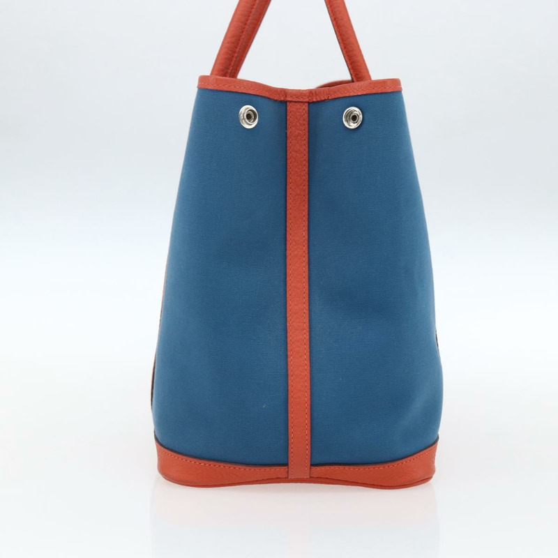 【日本直送】愛馬仕花園派對手袋帆布海軍藍銀色正品 159850M-3