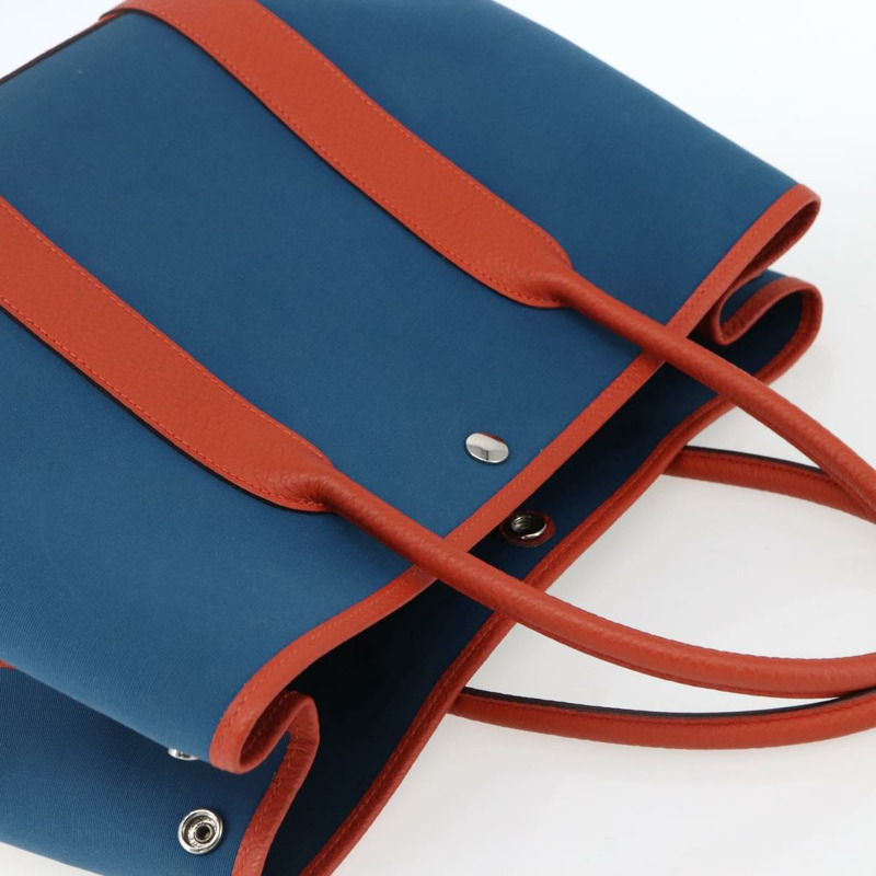 【日本直送】愛馬仕花園派對手袋帆布海軍藍銀色正品 159850M-5