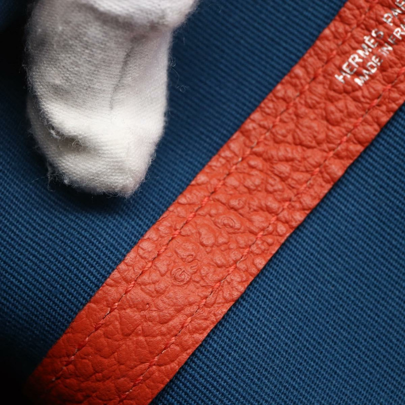 【日本直送】愛馬仕花園派對手袋帆布海軍藍銀色正品 159850M-10