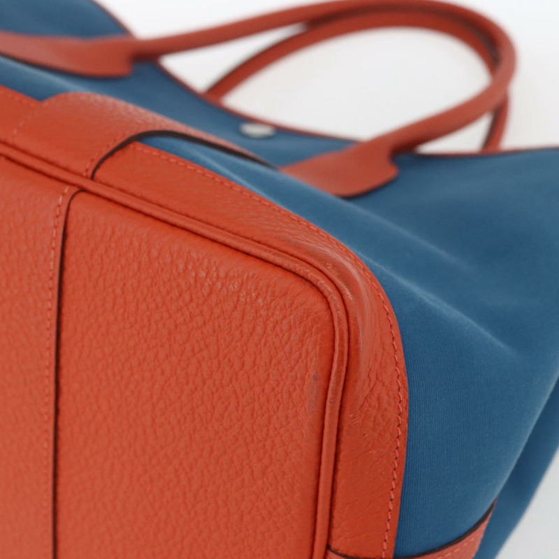 【日本直送】愛馬仕花園派對手袋帆布海軍藍銀色正品 159850M-14