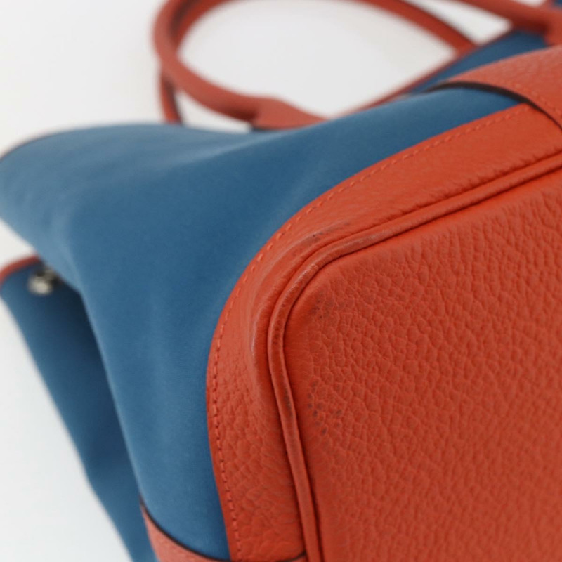 【日本直送】愛馬仕花園派對手袋帆布海軍藍銀色正品 159850M-15