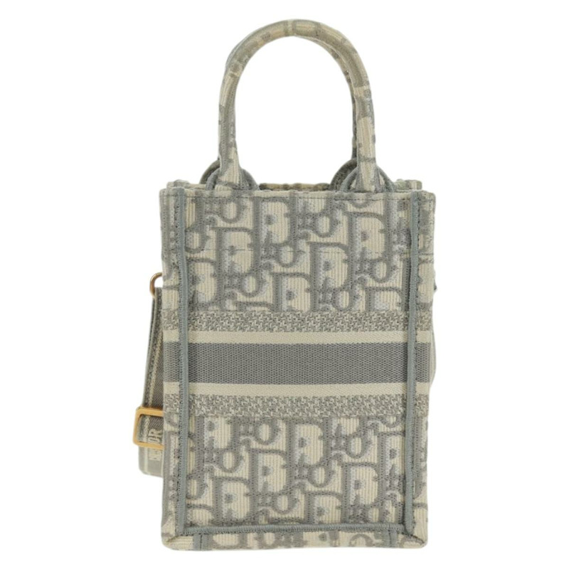 【日本直送】Christian Dior Trotter帆布Oblique Book Tote迷你手提包 白色金色 正品 170699M-1