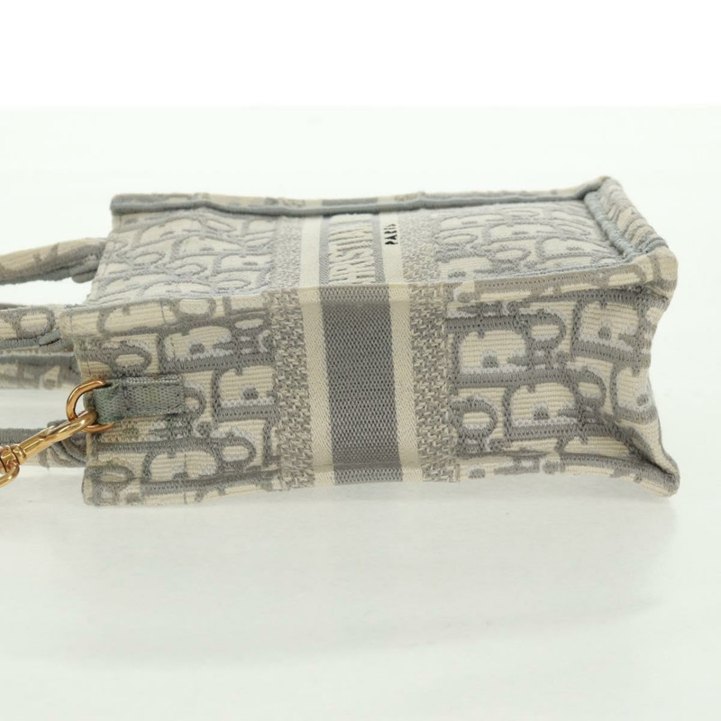 【日本直送】Christian Dior Trotter帆布Oblique Book Tote迷你手提包 白色金色 正品 170699M-2