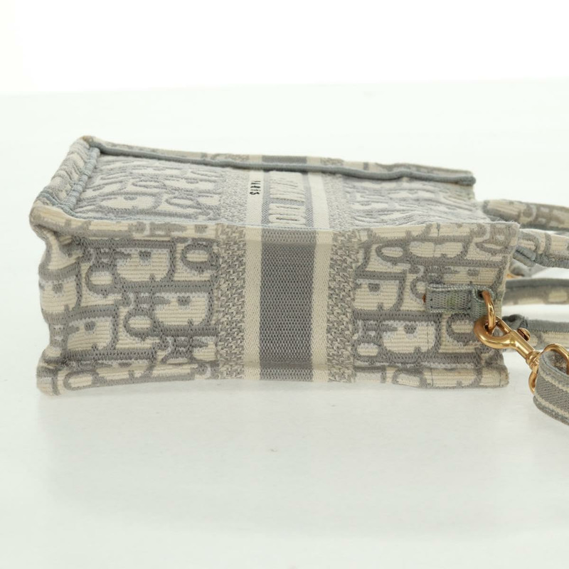 【日本直送】Christian Dior Trotter帆布Oblique Book Tote迷你手提包 白色金色 正品 170699M-3