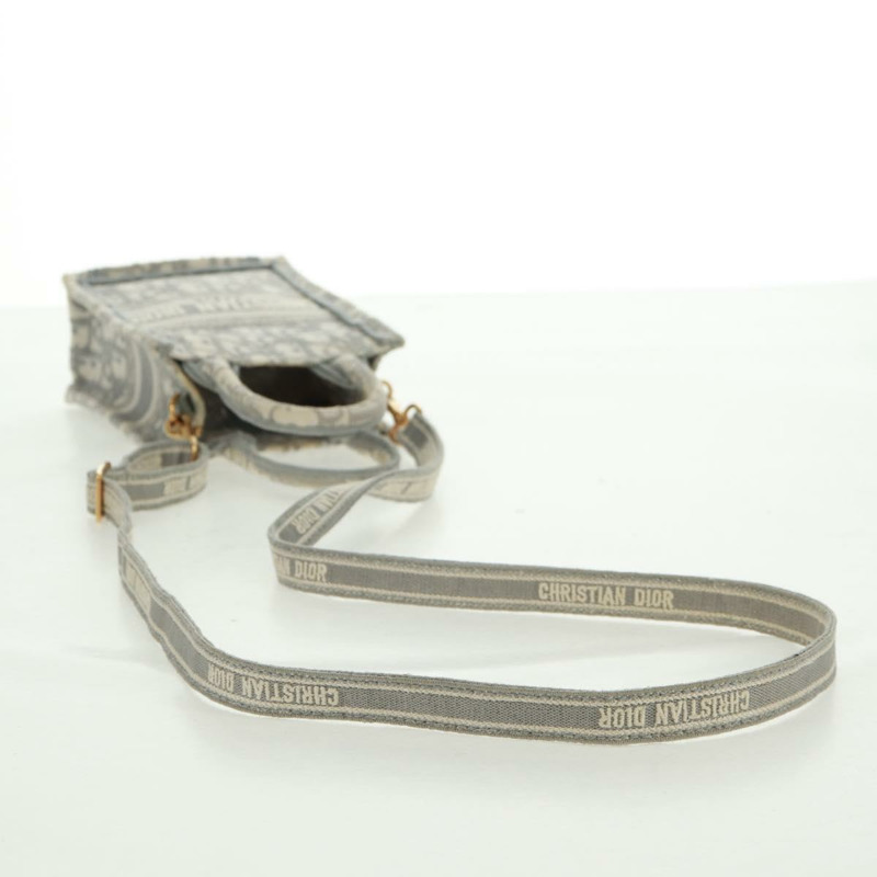 【日本直送】Christian Dior Trotter帆布Oblique Book Tote迷你手提包 白色金色 正品 170699M-8