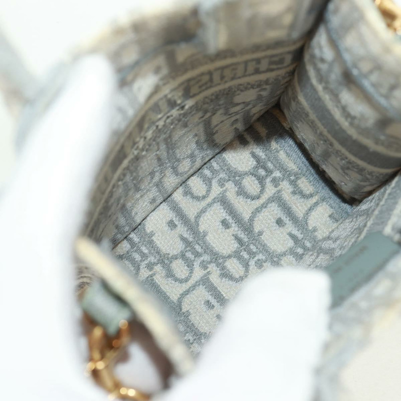 【日本直送】Christian Dior Trotter帆布Oblique Book Tote迷你手提包 白色金色 正品 170699M-9