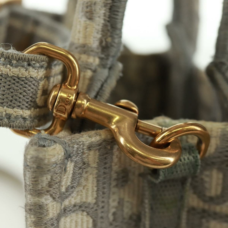 【日本直送】Christian Dior Trotter帆布Oblique Book Tote迷你手提包 白色金色 正品 170699M-21