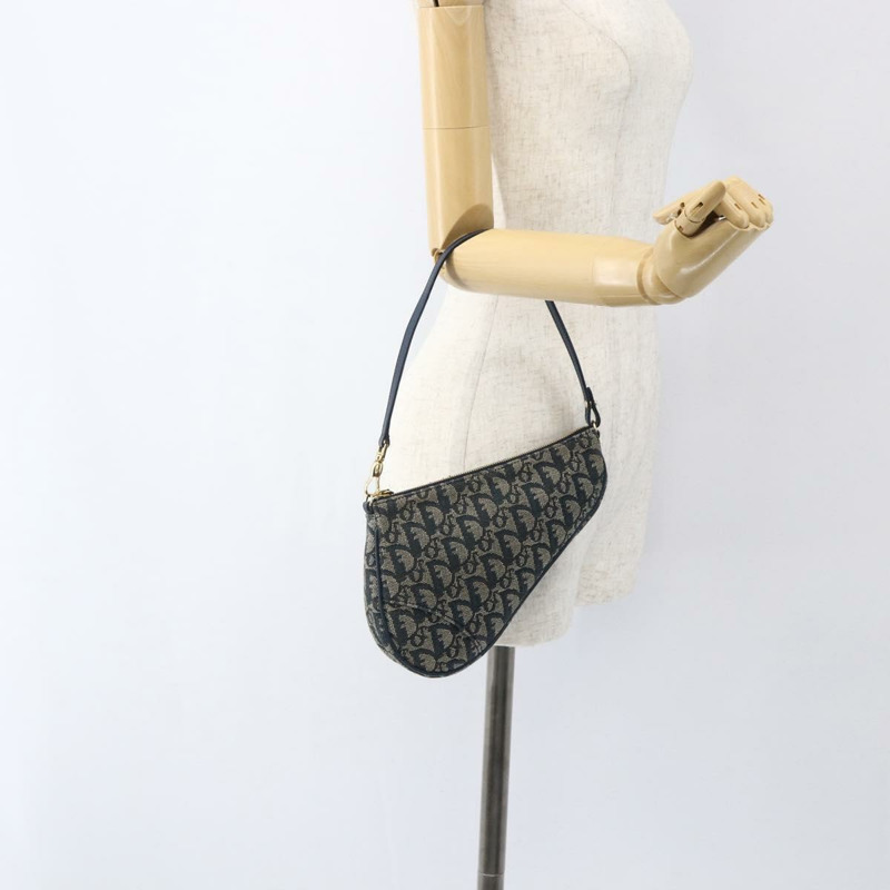 【日本直送】Christian Dior Trotter帆布馬鞍包配件包海軍藍正品 ep13055V-19