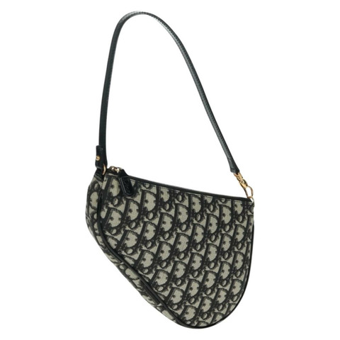 Christian Dior Trotter帆布馬鞍配件包 PVC黑色 正品 am10720SV