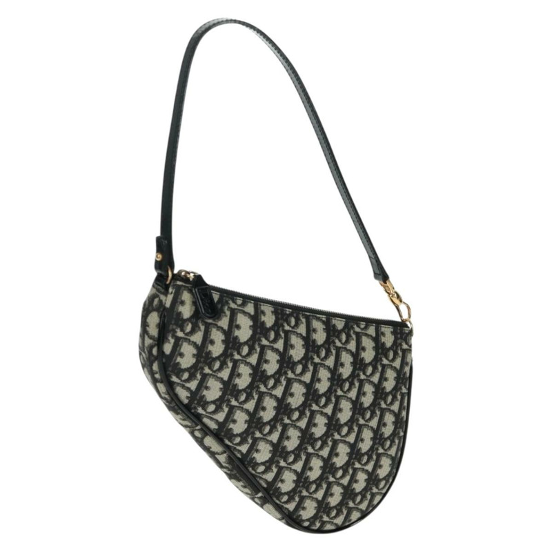 【日本直送】Christian Dior Trotter帆布馬鞍配件包 PVC黑色 正品 am10720SV-0