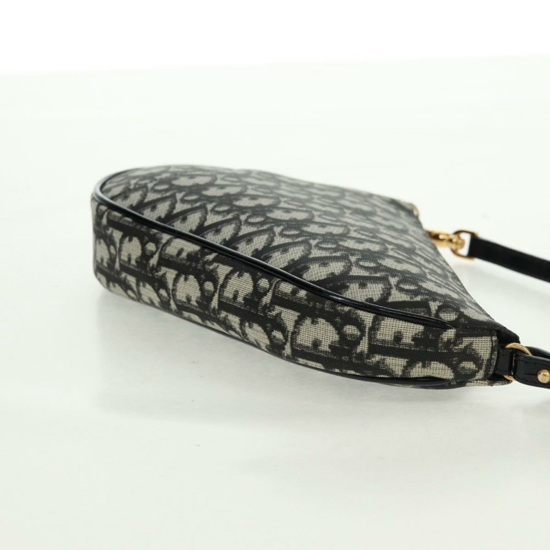 【日本直送】Christian Dior Trotter帆布馬鞍配件包 PVC黑色 正品 am10720SV-3