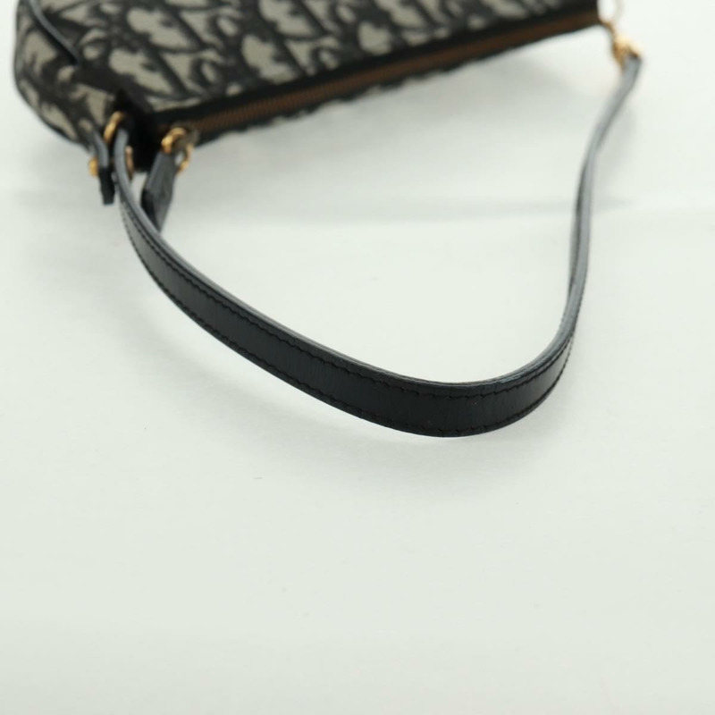 【日本直送】Christian Dior Trotter帆布馬鞍配件包 PVC黑色 正品 am10720SV-6