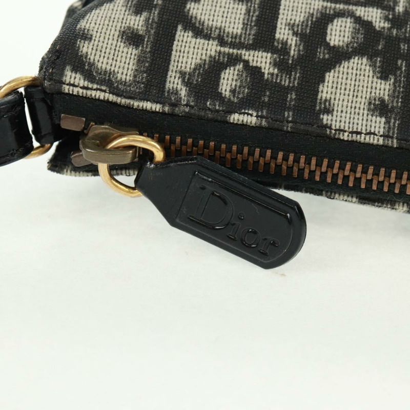 【日本直送】Christian Dior Trotter帆布馬鞍配件包 PVC黑色 正品 am10720SV-9