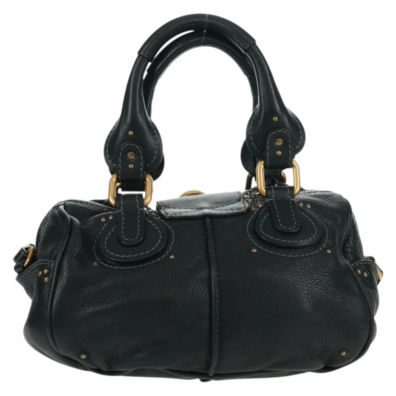 【日本直送】Chloe Paddington 手提包，真皮材質，兩用，黑色/金色/銀色，正品 am10718SV-1