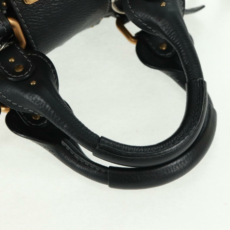 【日本直送】Chloe Paddington 手提包，真皮材質，兩用，黑色/金色/銀色，正品 am10718SV-6
