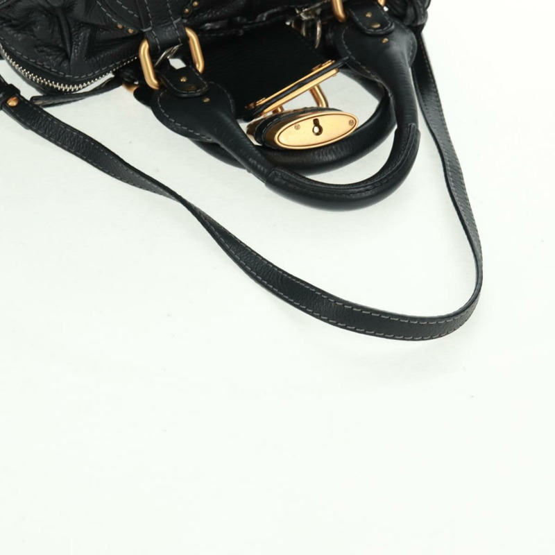 【日本直送】Chloe Paddington 手提包，真皮材質，兩用，黑色/金色/銀色，正品 am10718SV-7