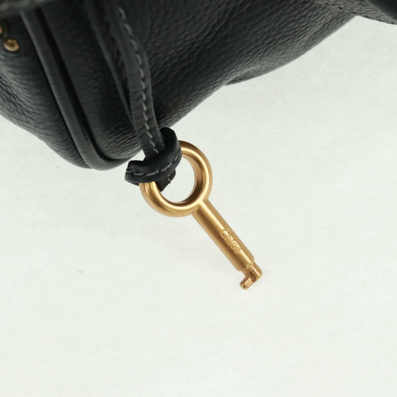 【日本直送】Chloe Paddington 手提包，真皮材質，兩用，黑色/金色/銀色，正品 am10718SV-18