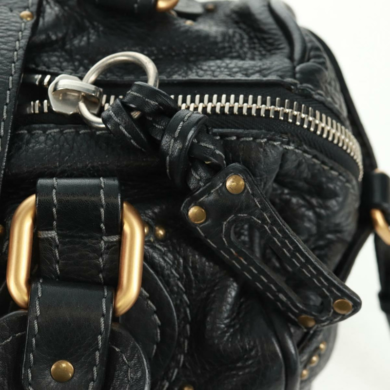 【日本直送】Chloe Paddington 手提包，真皮材質，兩用，黑色/金色/銀色，正品 am10718SV-20