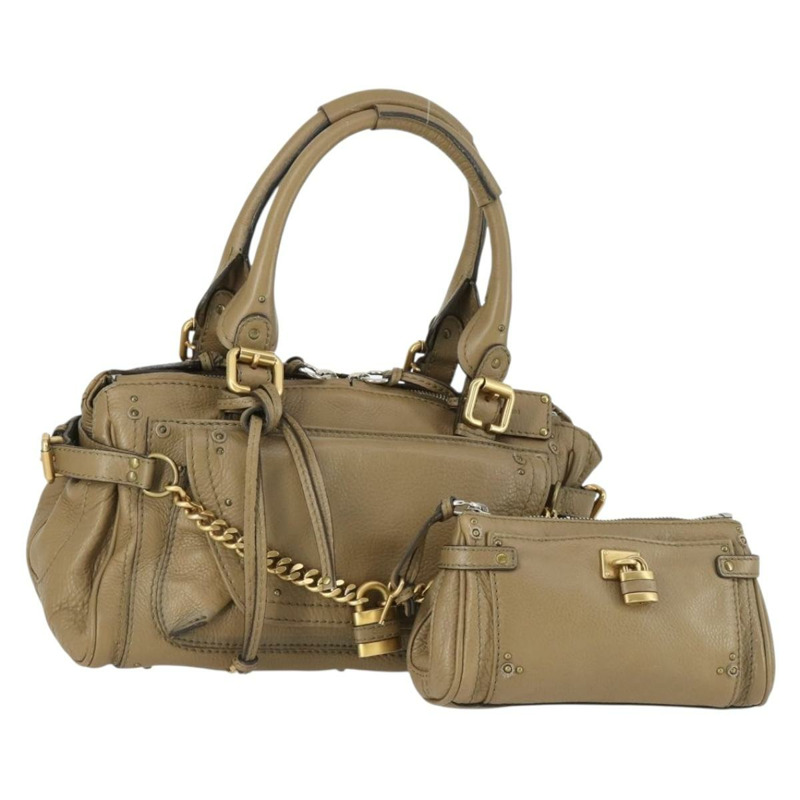 【日本直送】Chloe Paddington 手提包 皮革 米色 金色銀色 正品 ka2248SAV-0