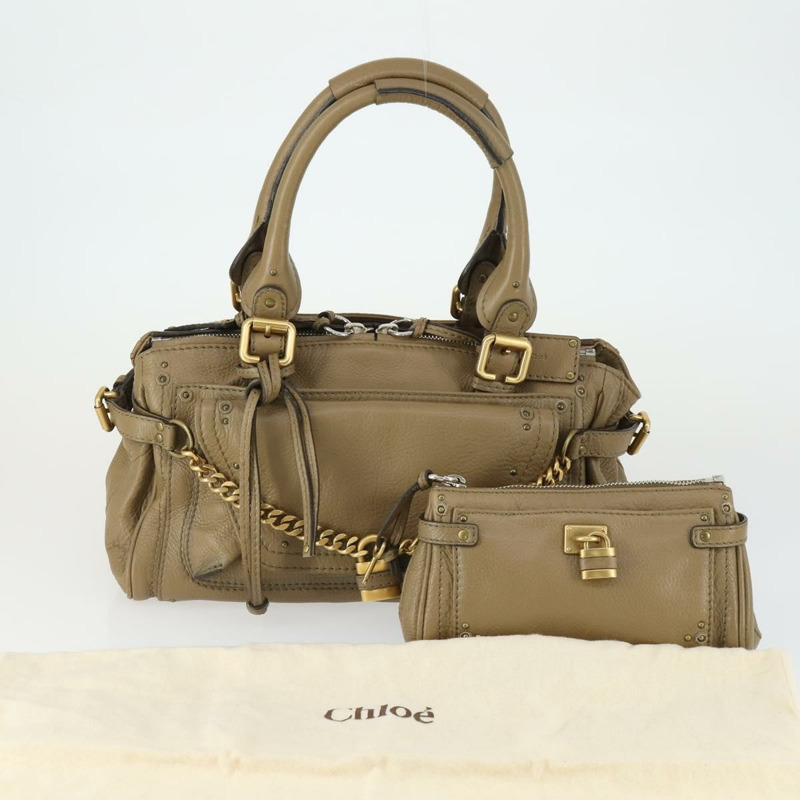 【日本直送】Chloe Paddington 手提包 皮革 米色 金色銀色 正品 ka2248SAV-11