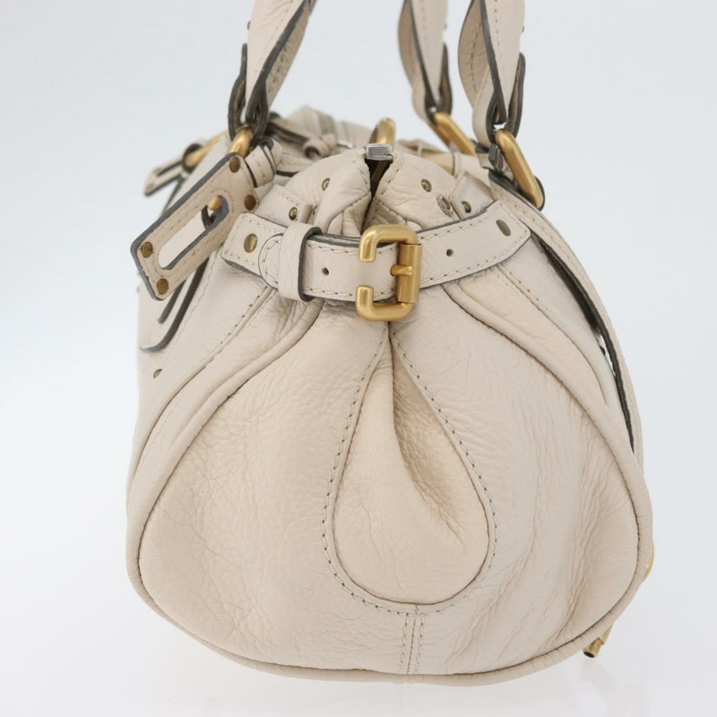 【日本直送】Chloe Paddington 手提包 皮革 象牙色 金色 銀色 正品 BA10761SAV-3