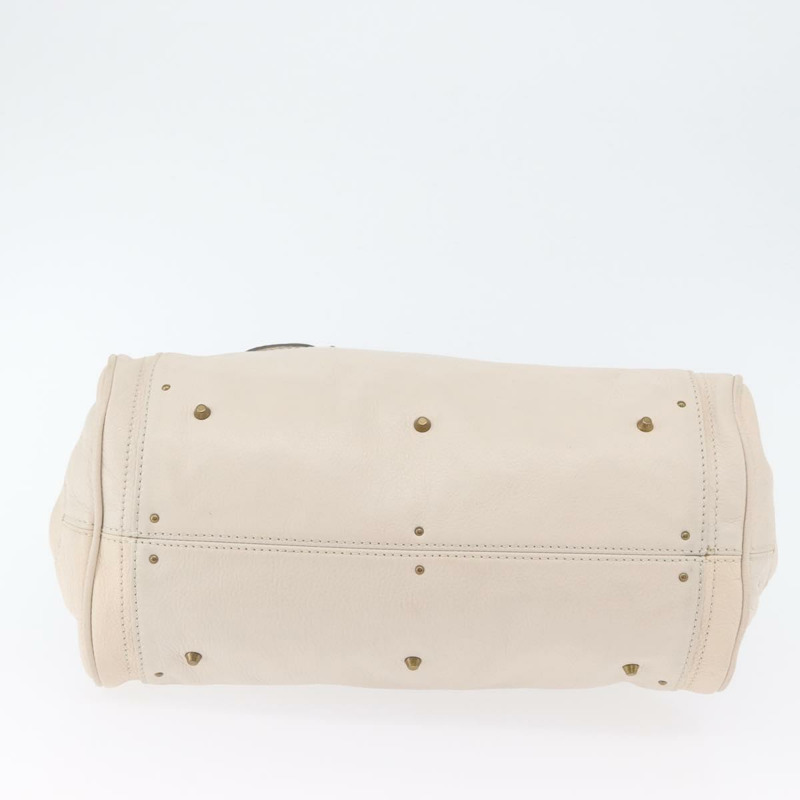 【日本直送】Chloe Paddington 手提包 皮革 象牙色 金色 銀色 正品 BA10761SAV-4