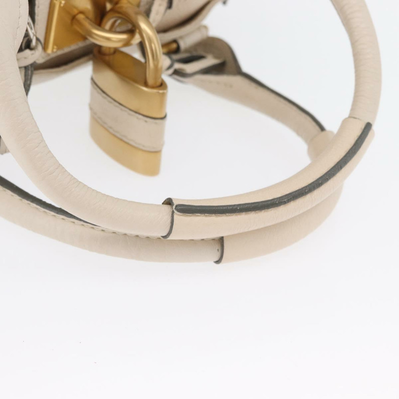 【日本直送】Chloe Paddington 手提包 皮革 象牙色 金色 銀色 正品 BA10761SAV-6