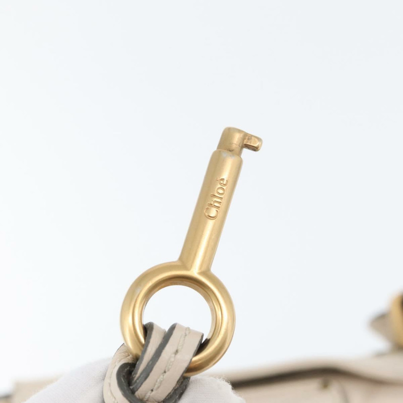 【日本直送】Chloe Paddington 手提包 皮革 象牙色 金色 銀色 正品 BA10761SAV-8