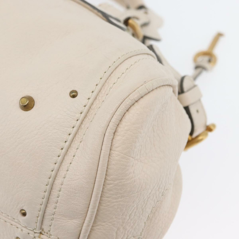 【日本直送】Chloe Paddington 手提包 皮革 象牙色 金色 銀色 正品 BA10761SAV-14