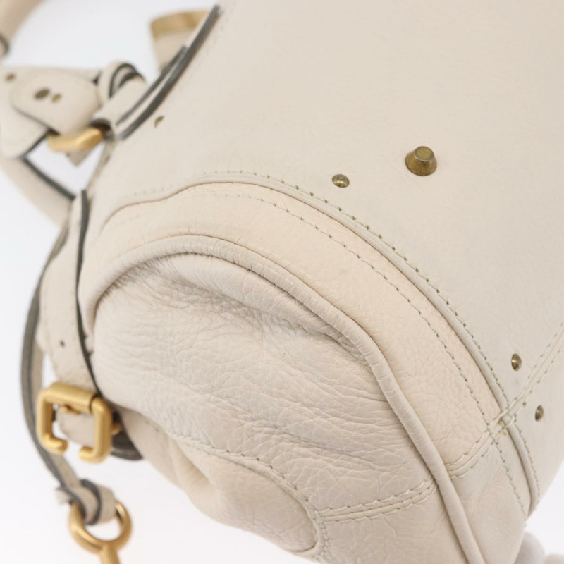 【日本直送】Chloe Paddington 手提包 皮革 象牙色 金色 銀色 正品 BA10761SAV-15