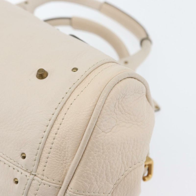 【日本直送】Chloe Paddington 手提包 皮革 象牙色 金色 銀色 正品 BA10761SAV-16
