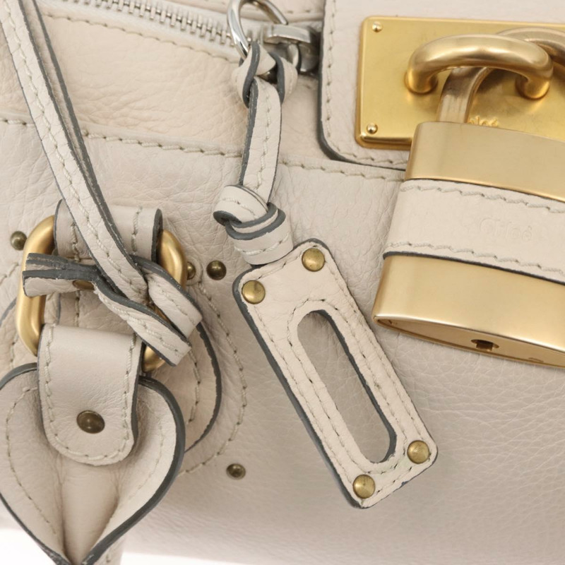 【日本直送】Chloe Paddington 手提包 皮革 象牙色 金色 銀色 正品 BA10761SAV-18