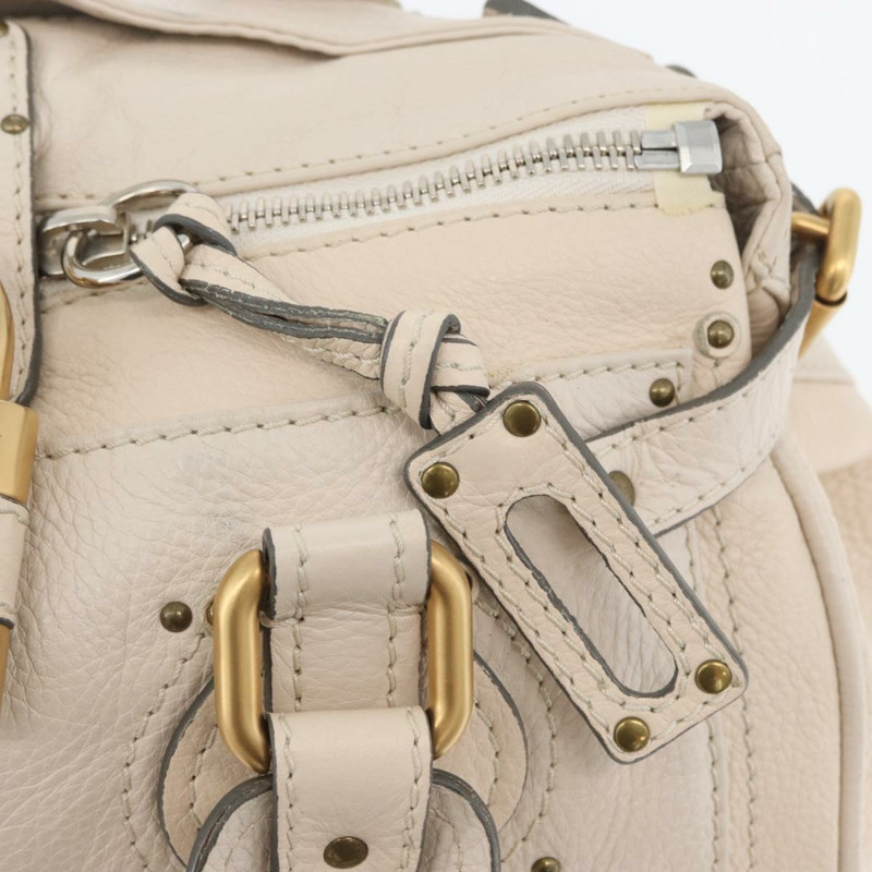 【日本直送】Chloe Paddington 手提包 皮革 象牙色 金色 銀色 正品 BA10761SAV-19