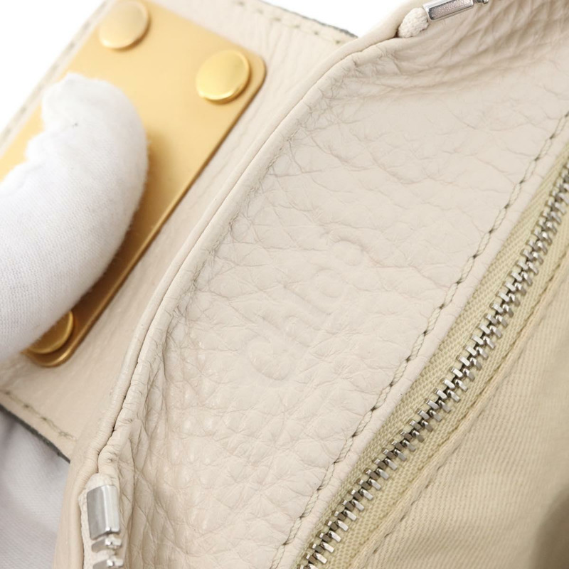 【日本直送】Chloe Paddington 手提包 皮革 象牙色 金色 銀色 正品 BA10761SAV-20