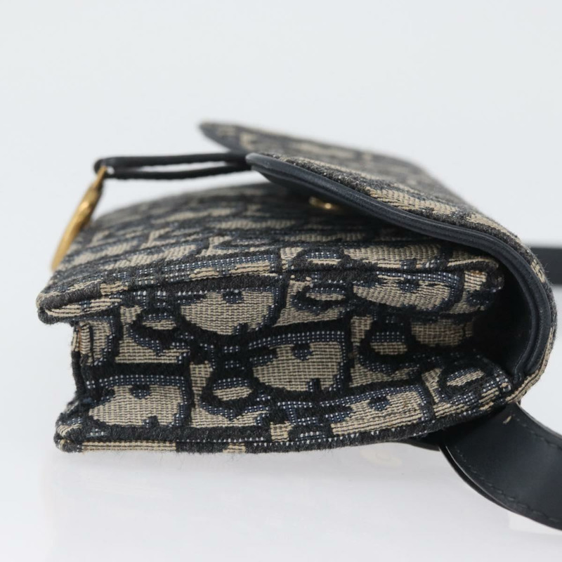 【日本直送】Christian Dior Trotter帆布馬鞍腰包 海軍藍 金色 正品 171890V-2