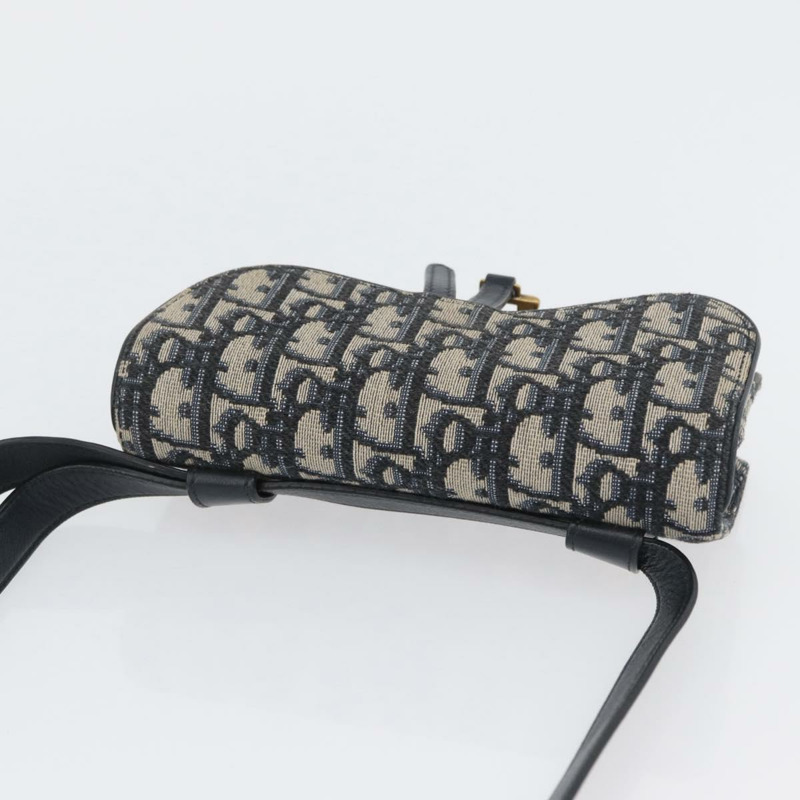 【日本直送】Christian Dior Trotter帆布馬鞍腰包 海軍藍 金色 正品 171890V-5