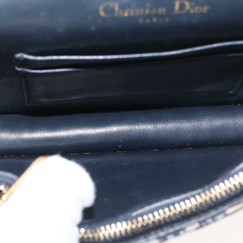 【日本直送】Christian Dior Trotter帆布馬鞍腰包 海軍藍 金色 正品 171890V-10